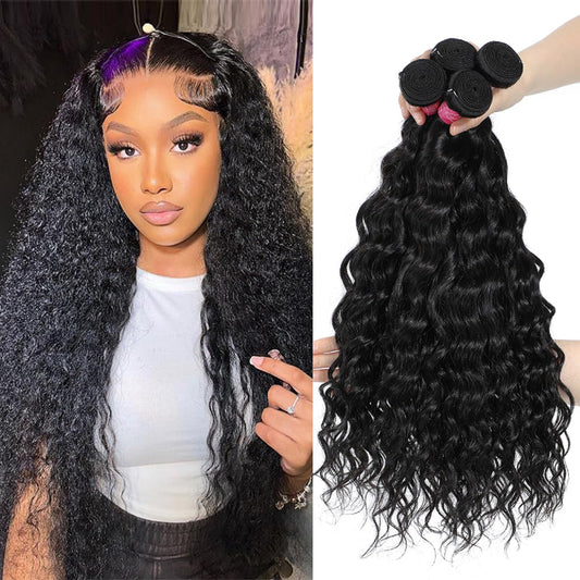 MiracleLuxe Deep Wave Bundles Human Hair 16 18 20 22 Inch Burmese Curly Bundles H